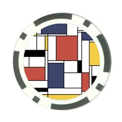 Neoplasticism Abstract Art Poker Chip Card Guard by FunnyCow