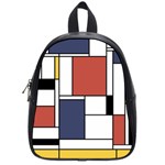 Neoplasticism Abstract Art School Bag (Small) Front