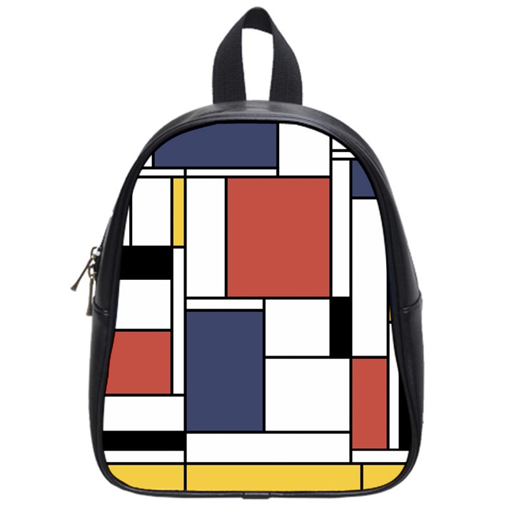 Neoplasticism Abstract Art School Bag (Small)