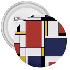 Abstract Art Of De Stijl 3  Buttons by FunnyCow