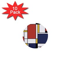 Abstract Art Of De Stijl 1  Mini Buttons (10 Pack)  by FunnyCow