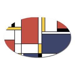 Abstract Art Of De Stijl Oval Magnet by FunnyCow