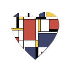 Abstract Art Of De Stijl Heart Magnet by FunnyCow