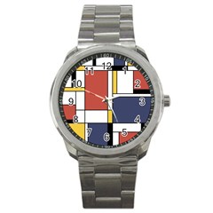 Abstract Art Of De Stijl Sport Metal Watch by FunnyCow