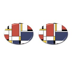 Abstract Art Of De Stijl Cufflinks (oval) by FunnyCow