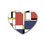 Abstract Art Of De Stijl Heart Coaster (4 pack)  Front