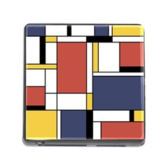 Abstract Art Of De Stijl Memory Card Reader (square 5 Slot) by FunnyCow