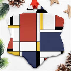 Abstract Art Of De Stijl Snowflake Ornament (two Sides) by FunnyCow