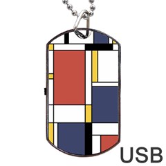 Abstract Art Of De Stijl Dog Tag Usb Flash (one Side) by FunnyCow