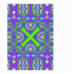 Purple Green Shapes                                        Small Garden Flag by LalyLauraFLM