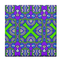 Purple Green Shapes                                        Tile Coaster by LalyLauraFLM