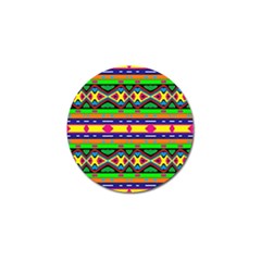 Distorted Colorful Shapes And Stripes                                         Golf Ball Marker by LalyLauraFLM