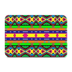 Distorted Colorful Shapes And Stripes                                        Plate Mat by LalyLauraFLM