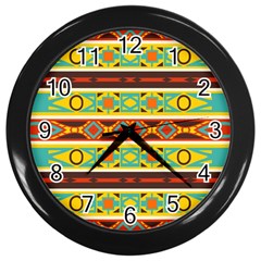 Ovals rhombus and squares                                          Wall Clock (Black)