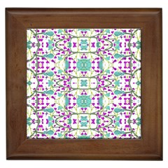 Colorful Modern Floral Baroque Pattern 7500 Framed Tiles by dflcprints