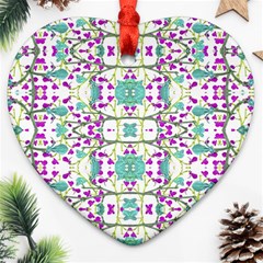 Colorful Modern Floral Baroque Pattern 7500 Ornament (heart)