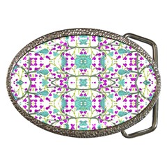 Colorful Modern Floral Baroque Pattern 7500 Belt Buckles by dflcprints