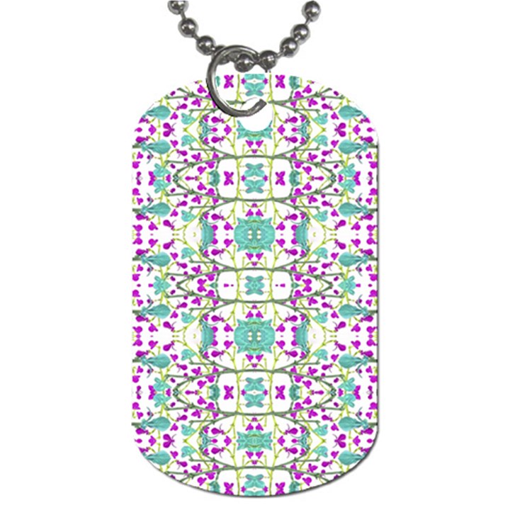 Colorful Modern Floral Baroque Pattern 7500 Dog Tag (One Side)