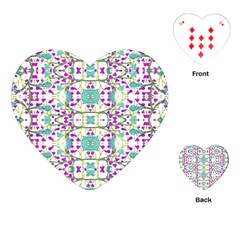 Colorful Modern Floral Baroque Pattern 7500 Playing Cards (heart) 