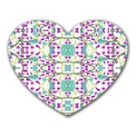 Colorful Modern Floral Baroque Pattern 7500 Heart Mousepads Front