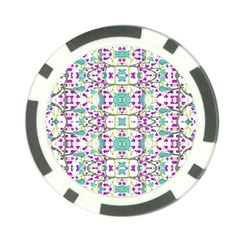 Colorful Modern Floral Baroque Pattern 7500 Poker Chip Card Guard by dflcprints