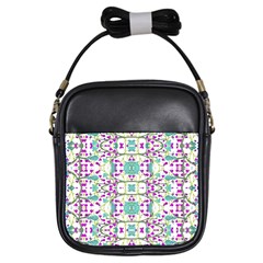 Colorful Modern Floral Baroque Pattern 7500 Girls Sling Bags by dflcprints