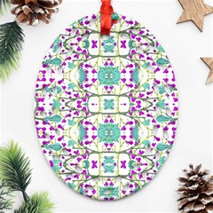 Colorful Modern Floral Baroque Pattern 7500 Ornament (oval Filigree) by dflcprints