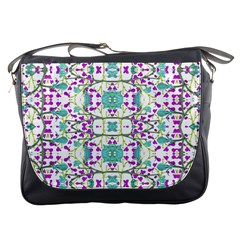 Colorful Modern Floral Baroque Pattern 7500 Messenger Bags by dflcprints