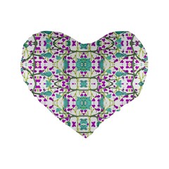 Colorful Modern Floral Baroque Pattern 7500 Standard 16  Premium Heart Shape Cushions by dflcprints