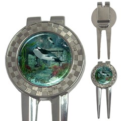 Wonderful Orca In Deep Underwater World 3-in-1 Golf Divots by FantasyWorld7