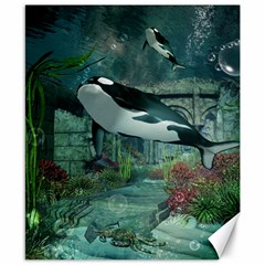 Wonderful Orca In Deep Underwater World Canvas 8  X 10  by FantasyWorld7