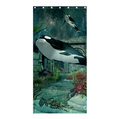 Wonderful Orca In Deep Underwater World Shower Curtain 36  X 72  (stall)  by FantasyWorld7