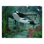 Wonderful Orca In Deep Underwater World Double Sided Flano Blanket (Large)  80 x60  Blanket Front