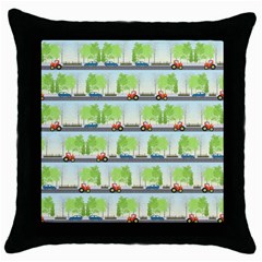 Cars And Trees Pattern Throw Pillow Case (black) by linceazul