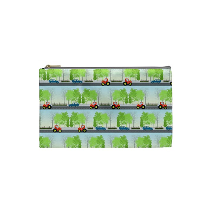 Cars And Trees Pattern Cosmetic Bag (Small)