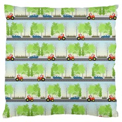 Cars And Trees Pattern Large Cushion Case (two Sides) by linceazul