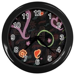 Hearts Wall Clock (black) by snowwhitegirl