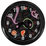 Hearts Wall Clock (Black) Front