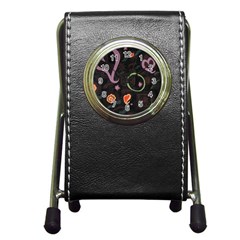 Hearts Pen Holder Desk Clock by snowwhitegirl