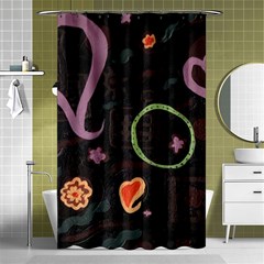 Hearts Shower Curtain 48  X 72  (small)  by snowwhitegirl