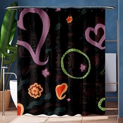 Hearts Shower Curtain 60  X 72  (medium)  by snowwhitegirl