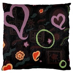 Hearts Large Flano Cushion Case (one Side) by snowwhitegirl