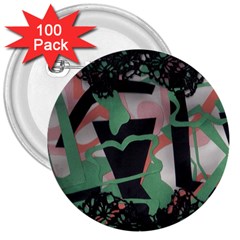 Cool 3  Buttons (100 Pack)  by snowwhitegirl