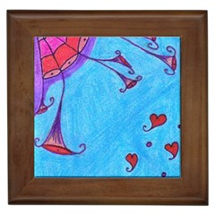 Hearts And Blue Framed Tiles by snowwhitegirl