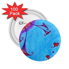 Hearts And Blue 2 25  Buttons (100 Pack)  by snowwhitegirl