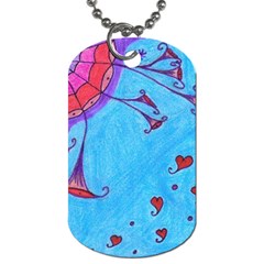 Hearts And Blue Dog Tag (one Side) by snowwhitegirl