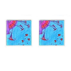 Hearts And Blue Cufflinks (square) by snowwhitegirl