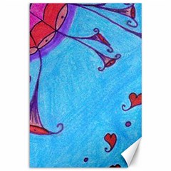 Hearts And Blue Canvas 12  X 18   by snowwhitegirl