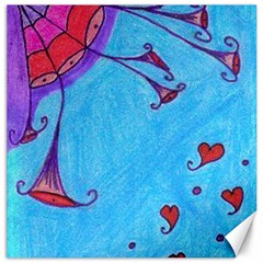 Hearts And Blue Canvas 16  X 16   by snowwhitegirl