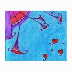 Hearts And Blue Small Glasses Cloth (2-side) by snowwhitegirl